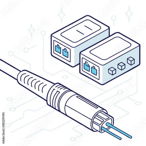 Fototapeta optical fiber connection
