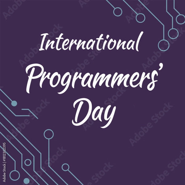 Fototapeta international programmers' day, cyber, computer, technology, online, internet