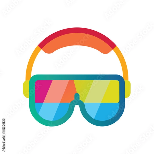 Fototapeta Colorful Safety Goggles Vector Icon