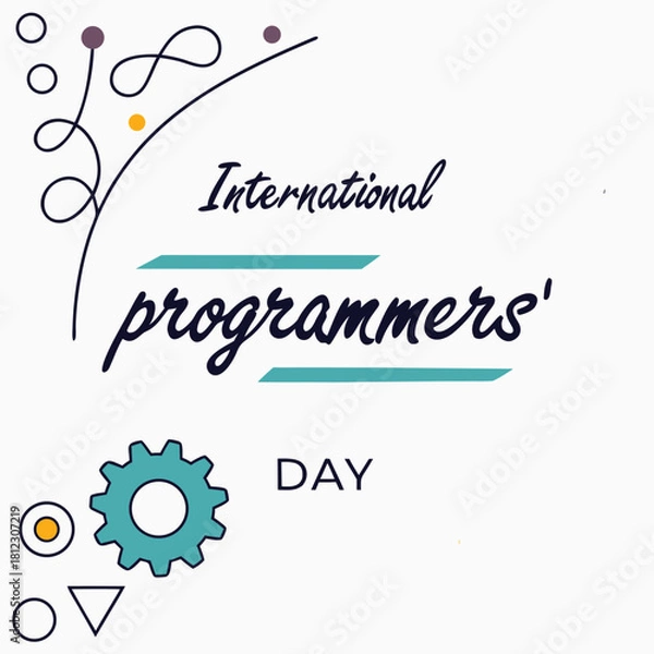 Fototapeta international programmers' day, cyber, computer, technology, online, internet