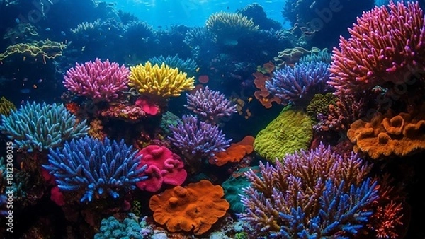 Fototapeta Vibrant Coral Reef Ecosystem - A Colorful Underwater Paradise.