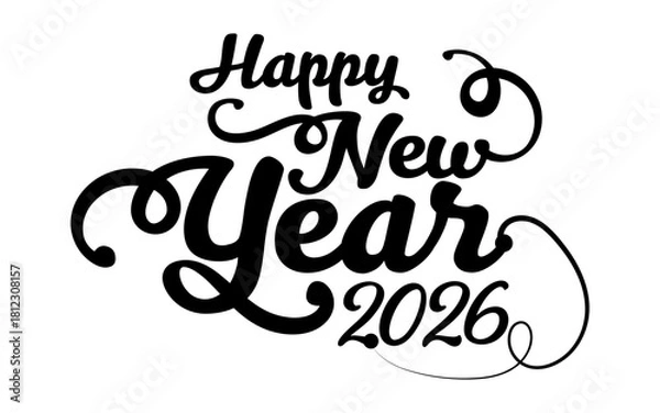 Obraz Happy New Year. Lettering text for Happy New Year 2026