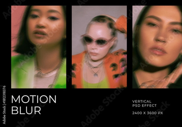 Obraz Motion Blur Vertical Image Effect Mockup