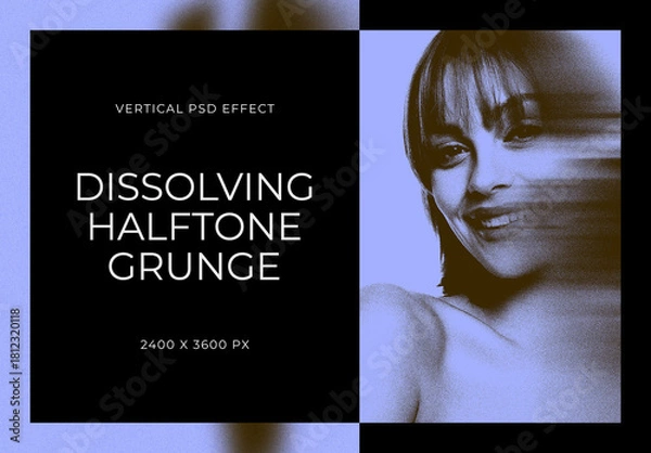 Obraz Hazy Duotone Blur Vertical Image Effect Mockup