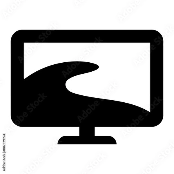 Obraz Full screen symbol icon Silhouette vector on white background