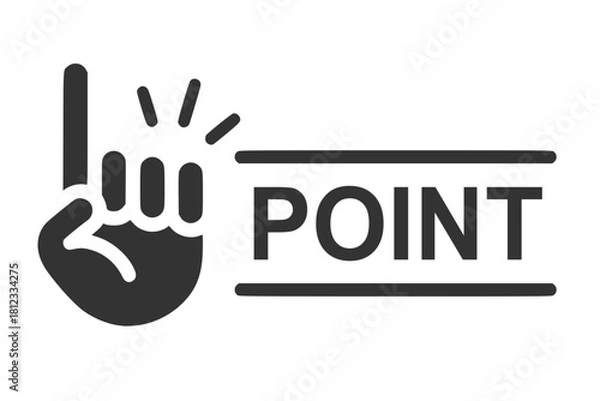 Fototapeta Simple pointing finger icon illustration hand attention confirmation point advice check pointing finger important