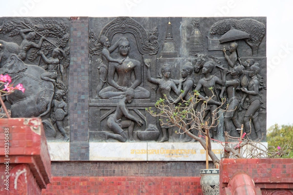 Obraz king ramkhamhaeng monument in sukhothai in thailand 