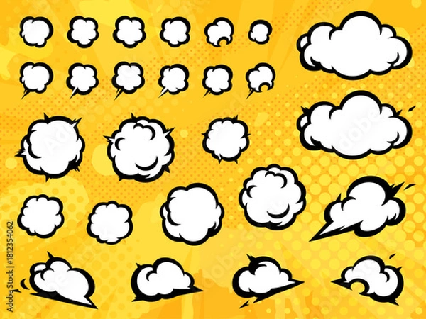 Obraz アメコミ風の煙のイラスト素材セット