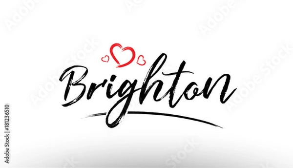 Fototapeta brighton europe european city name love heart tourism logo icon design
