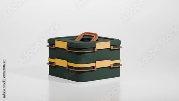 Obraz 3d render of a red toolbox