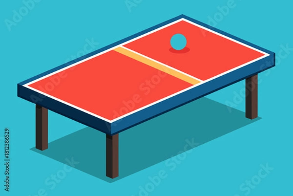 Obraz Table Tennis Match Setup Cartoon vector illustration