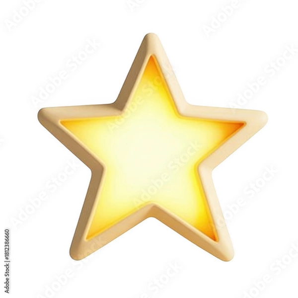 Obraz Glowing yellow star shape isolated on transparent background