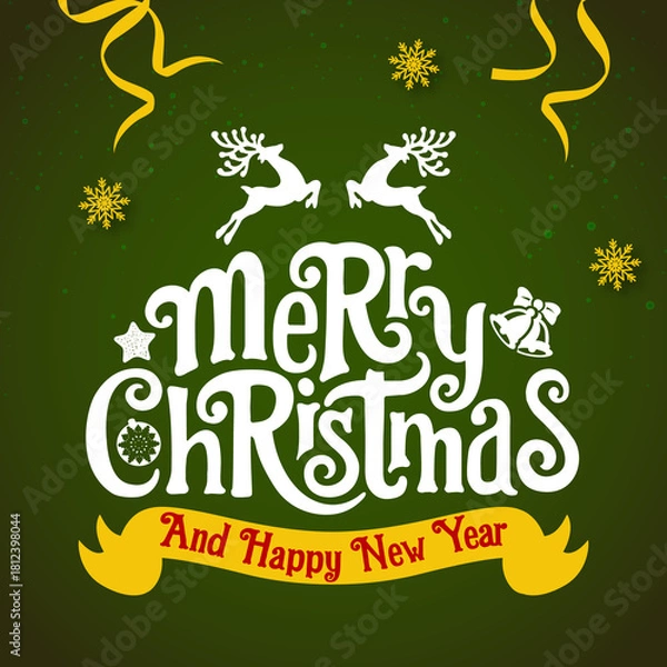 Fototapeta Merry Christmas tree concept made of white 2026 happy new year decorations star isolated on red background table minimal flat lay, xmas winter holiday party, top down view, copy space, wide banner.