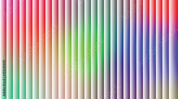 Fototapeta Vector illustration of dynamic abstract background featuring a spectrum of vibrant vertical stripes creating a modern gradient effect
