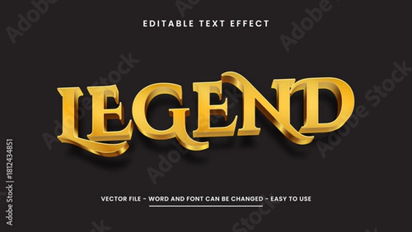 Fototapeta editable text effect legend 3d style premium vector