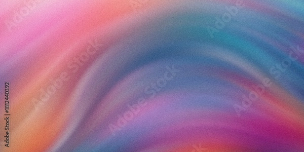 Fototapeta Abstract swirls of pastel pink blue and purple colors with textured grainy background glowing color noise texture banner header cover poster backdrop design