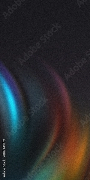 Fototapeta Abstract swirls of light and color on a dark textured background grainy background glowing color noise texture banner header cover poster backdrop design