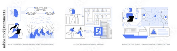 Obraz AI Solutions for Crisis Planning abstract concept vector illustrations.