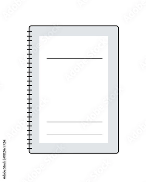 Fototapeta 大人ミニマルのノートイラスト｜シンプル文房具のベクター素材