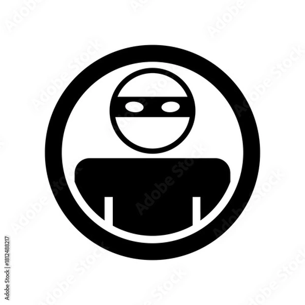 Obraz Vector illustration of single isolated thief icon 