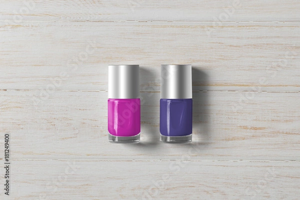 Fototapeta Dos botes de esmalte de uñas