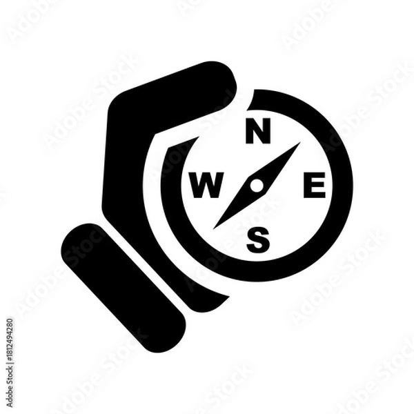 Obraz Compass hold icon