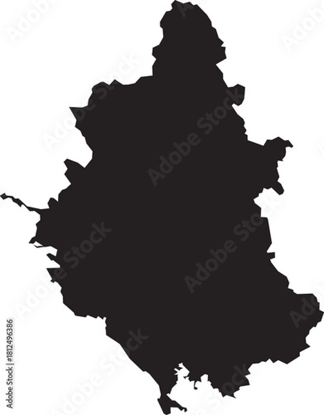 Fototapeta Map of the Epirus Region of Greece, Isolated Silhouette