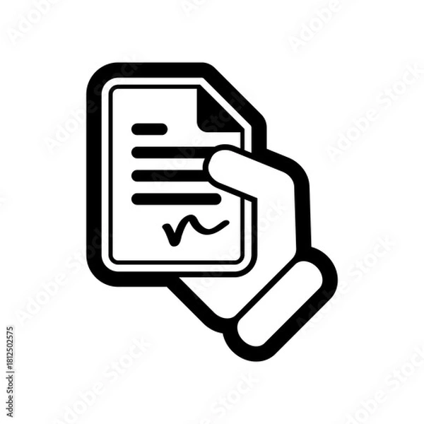 Obraz Document signed icon