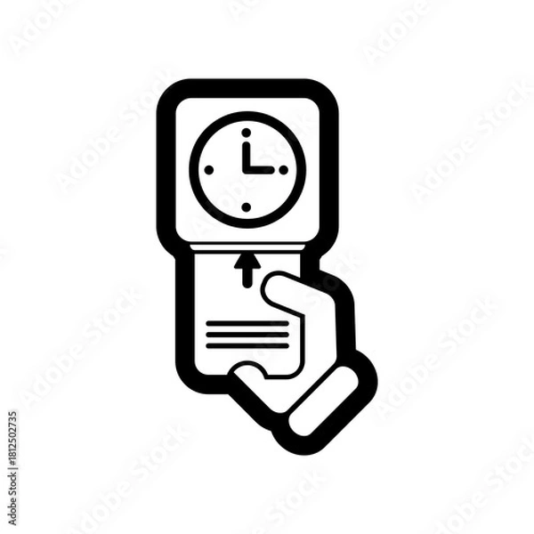 Obraz Clocking-in card icon