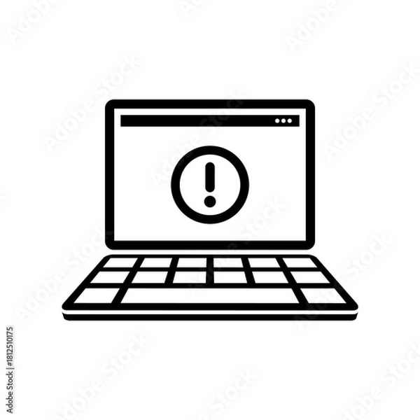 Obraz Computer alert - Flat minimal icon