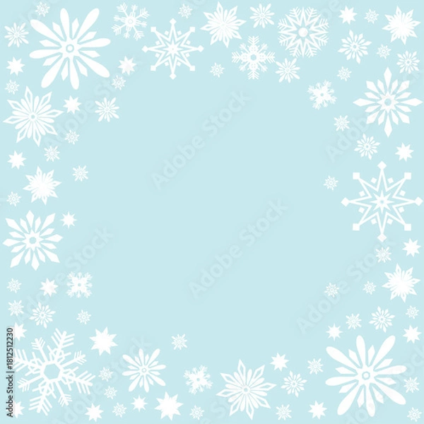 Fototapeta Snowflake Winter Frame Background