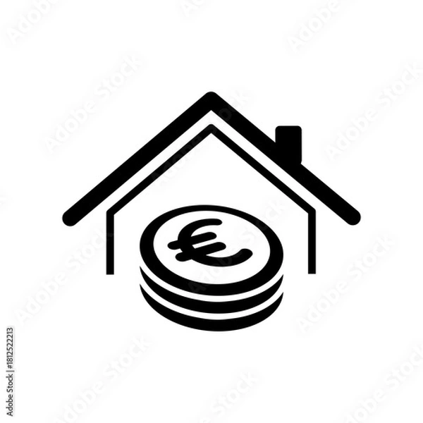 Obraz Real estate - Home cost - Vector web icon