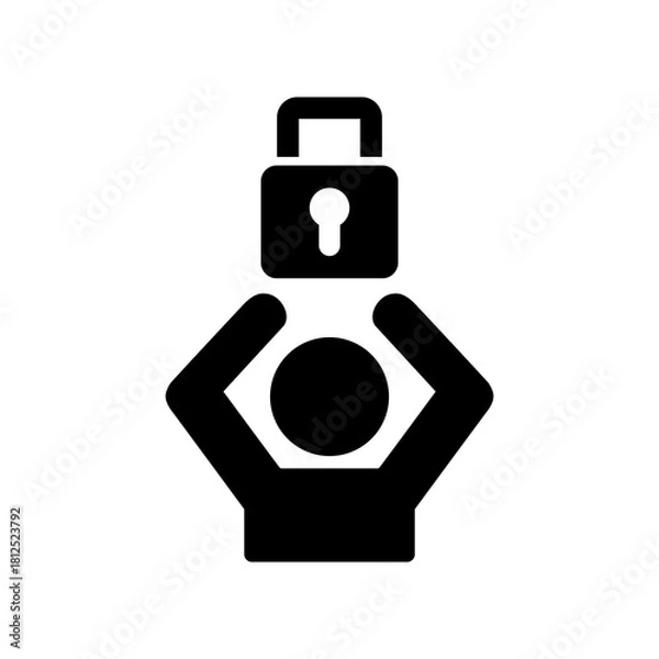 Obraz Forbidden access - Vector web icon