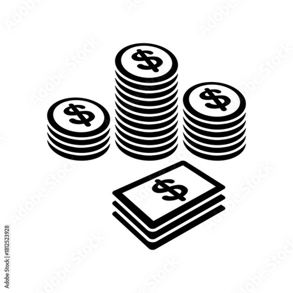 Obraz Earnings - Dollars - Vector web icon