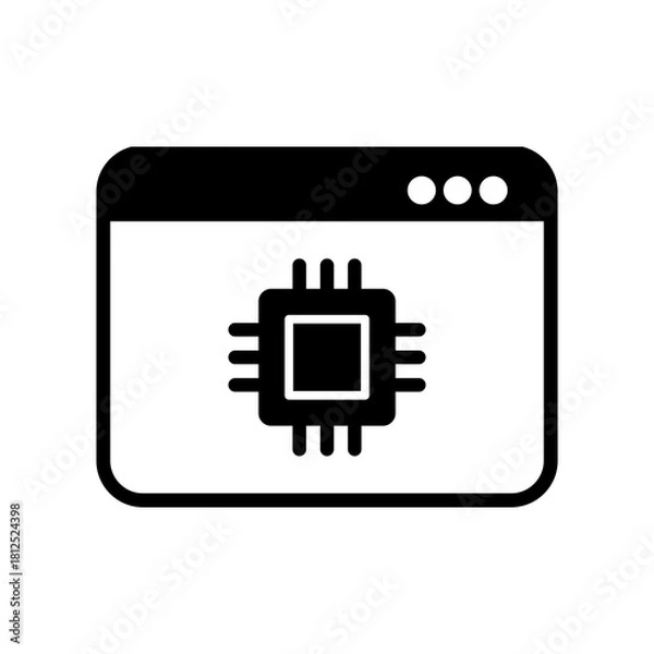 Obraz Computer processor - Vector web icon
