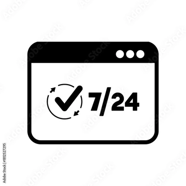 Fototapeta 7/24 full web services - Vector flat icon