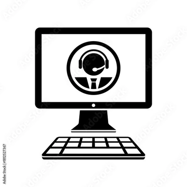 Obraz Web assistant call service - Vector flat icon