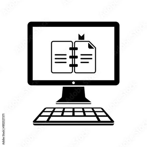 Obraz Book online - Vector flat icon