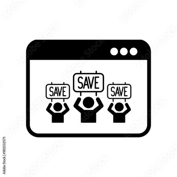 Obraz Save" crowd - Vector icon for computer website or application"