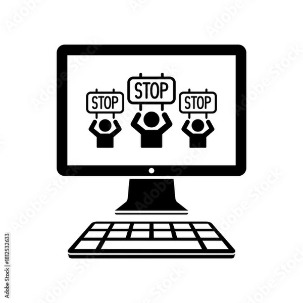 Obraz Stop" crowd - Vector icon for computer website or application"