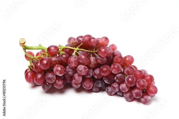 Obraz Red grapes on a white background