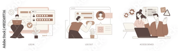Obraz User profile access isolated cartoon vector illustrations se