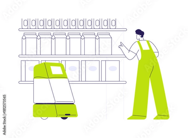 Obraz Inventory robots abstract concept vector illustration.