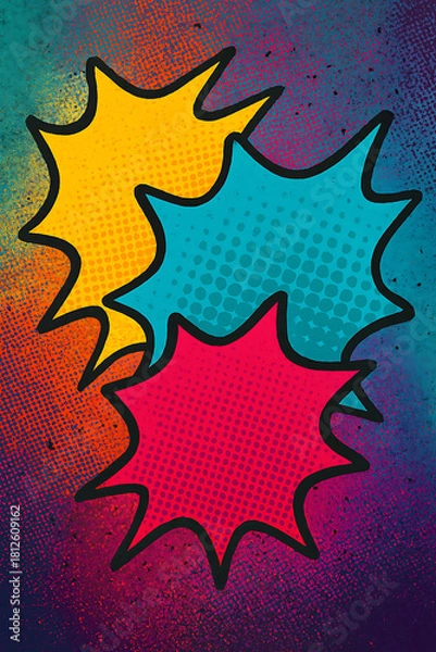 Fototapeta Soft Pink Cute Comic Background – Kawaii Pop Art Halftone, Bubble Effects, Girly Doodle Shapes and Pastel Gradient Cartoon Texture Perfect for Digital Creatives