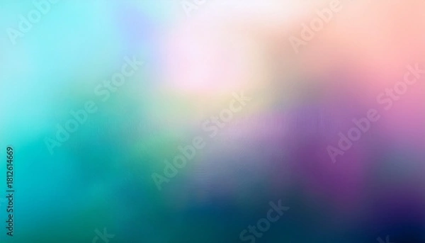 Fototapeta Green Mint Teal Sage Blue Violet Purple Pink Rose Lilac Lavender Beige White Abstract Background Color Gradient Ombre Blur Pastel Light Dusty Soft Pale Shade Circle Grain Noise Design