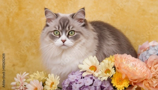 Obraz cat with flower