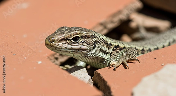 Obraz Animal adaptation. Seismic Shelter — Lizards in Rubble