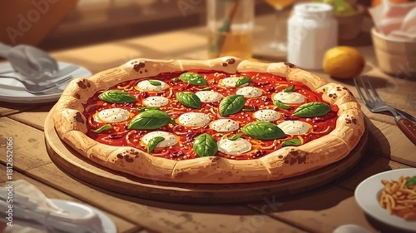 Obraz spinach and cheese pizza