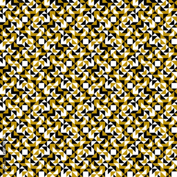 Fototapeta Abstract seamless threetone mosaic pattern background design - repeating vector graphic