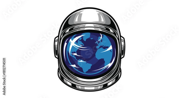 Obraz Astronaut Helmet Reflection Earth Seen in Visor
